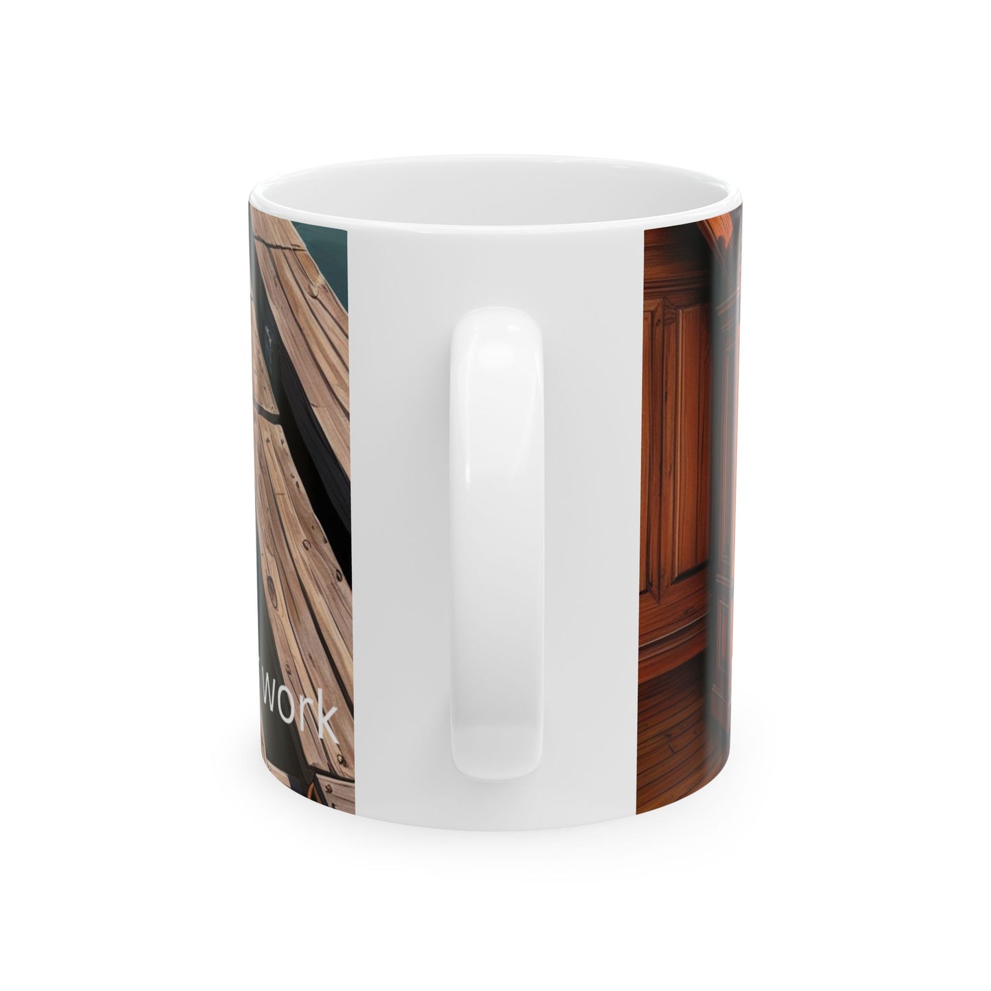 Rustic Wooden Design Ceramic Mug - Perfect for Home & Office, 11oz & 15oz