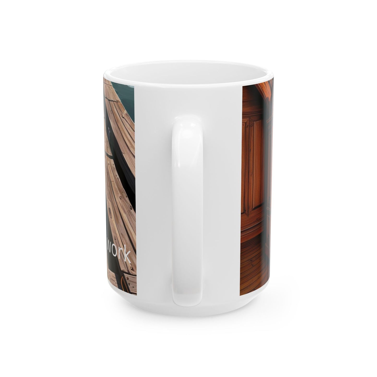 Rustic Wooden Design Ceramic Mug - Perfect for Home & Office, 11oz & 15oz