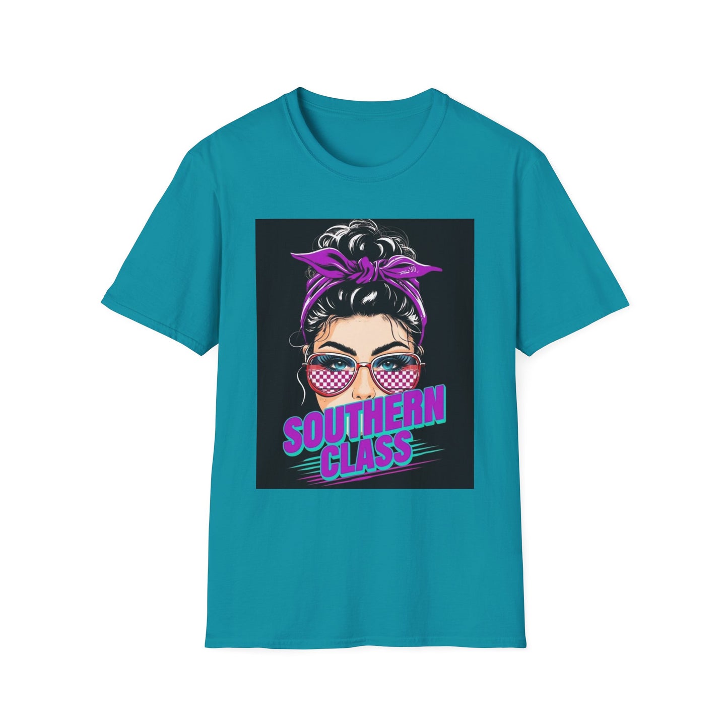Southern Class Unisex Softstyle T-Shirt, Retro Graphic Tee, Gift for Her, Southern Style Apparel, Casual Chic Shirt, Summer Fashion