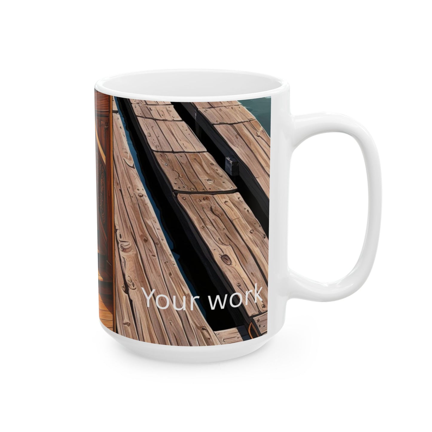 Rustic Wooden Design Ceramic Mug - Perfect for Home & Office, 11oz & 15oz